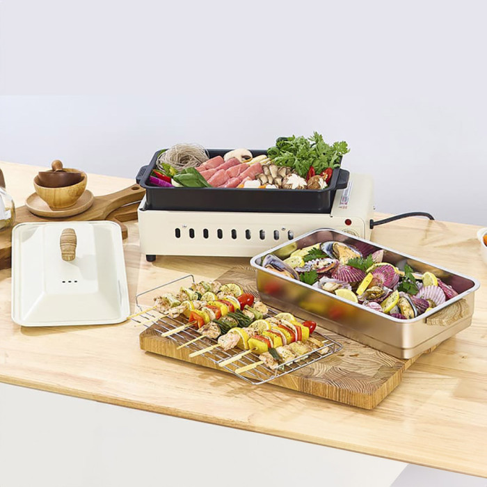 [레비오사] 일석삼조 스팀쿡 마스터LEH-ST301M (전골+찜기+꼬치)