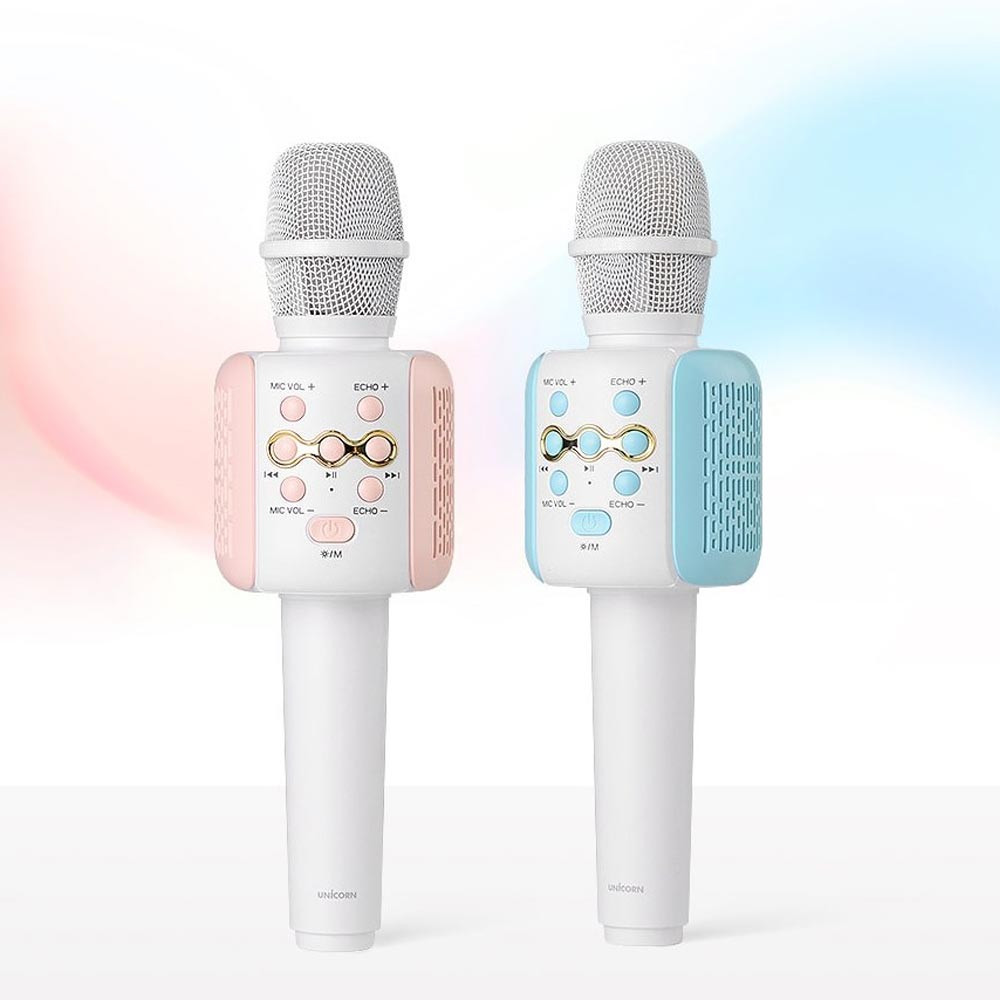 유니콘 블루투스 노래방마이크 무선마이크 휴대용 캠핑 KTV-300G